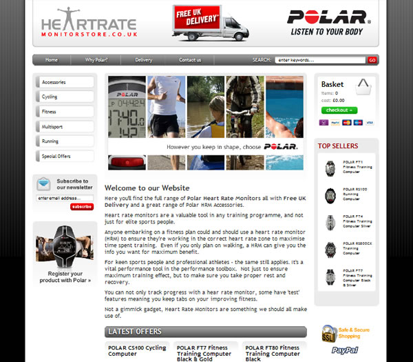 Heartrate Monitor Store - E2EXpress Ecommerce Website