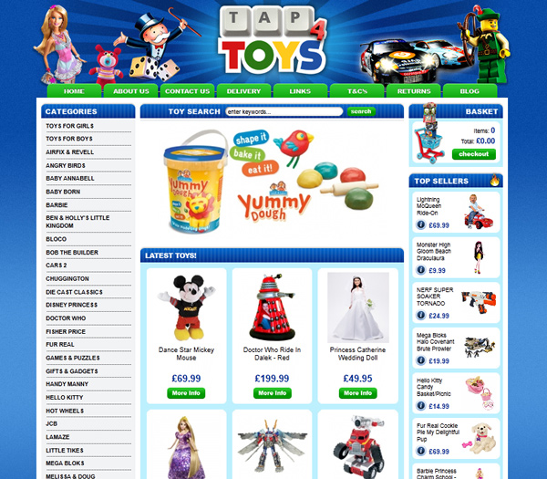 Tap 4 Toys - E2EXpress Ecommerce Website